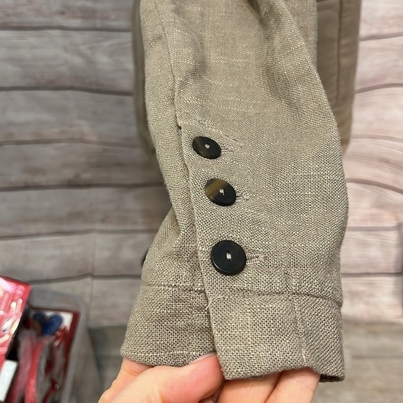 Soft Surroundings Sheridan Blazer Linen Blend Pockets One Button XS Oversized - Picture 6 of 13